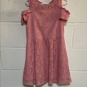 Lily Bleu Pink Lace Cold-Shoulder Dress 6X